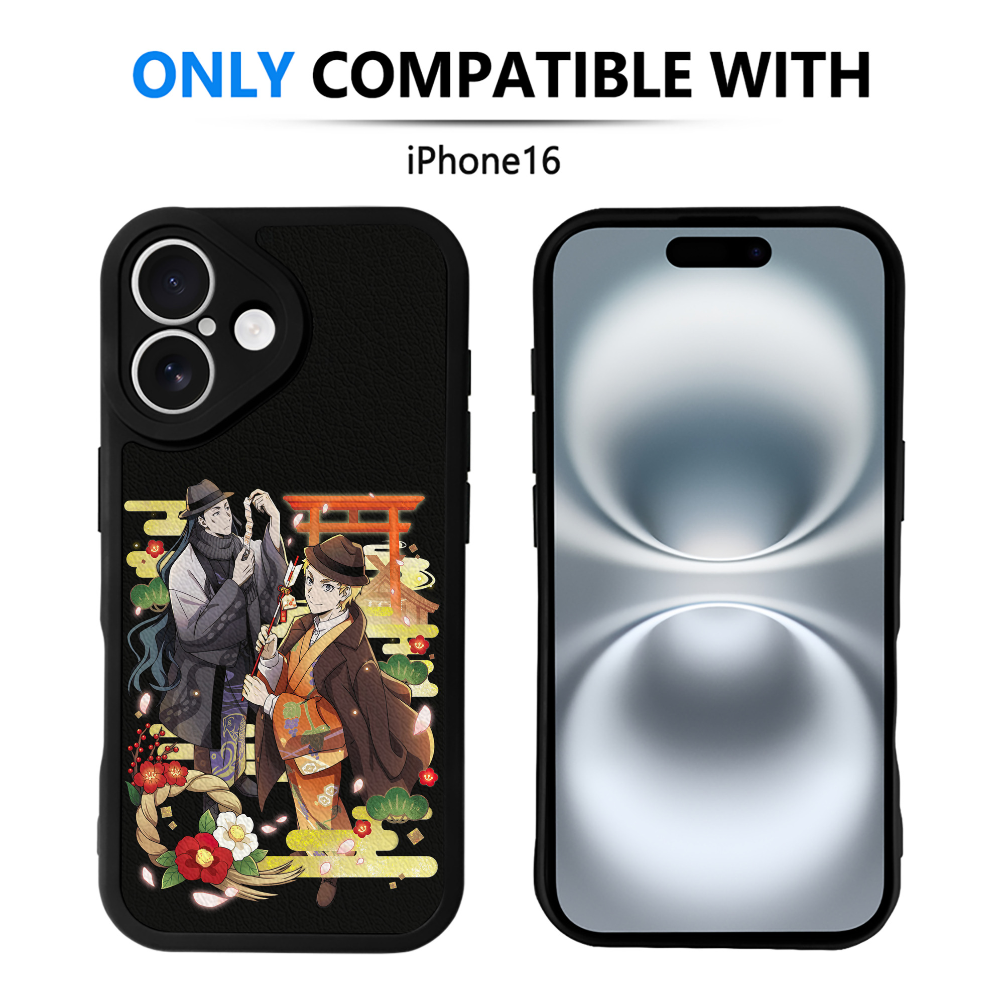 （画像用） 文豪ストレイドッグス Bungo Stray Dogs 【iPhone 16シリーズ対応】シリコンスマホケース（レザー調） 材質：シリコン